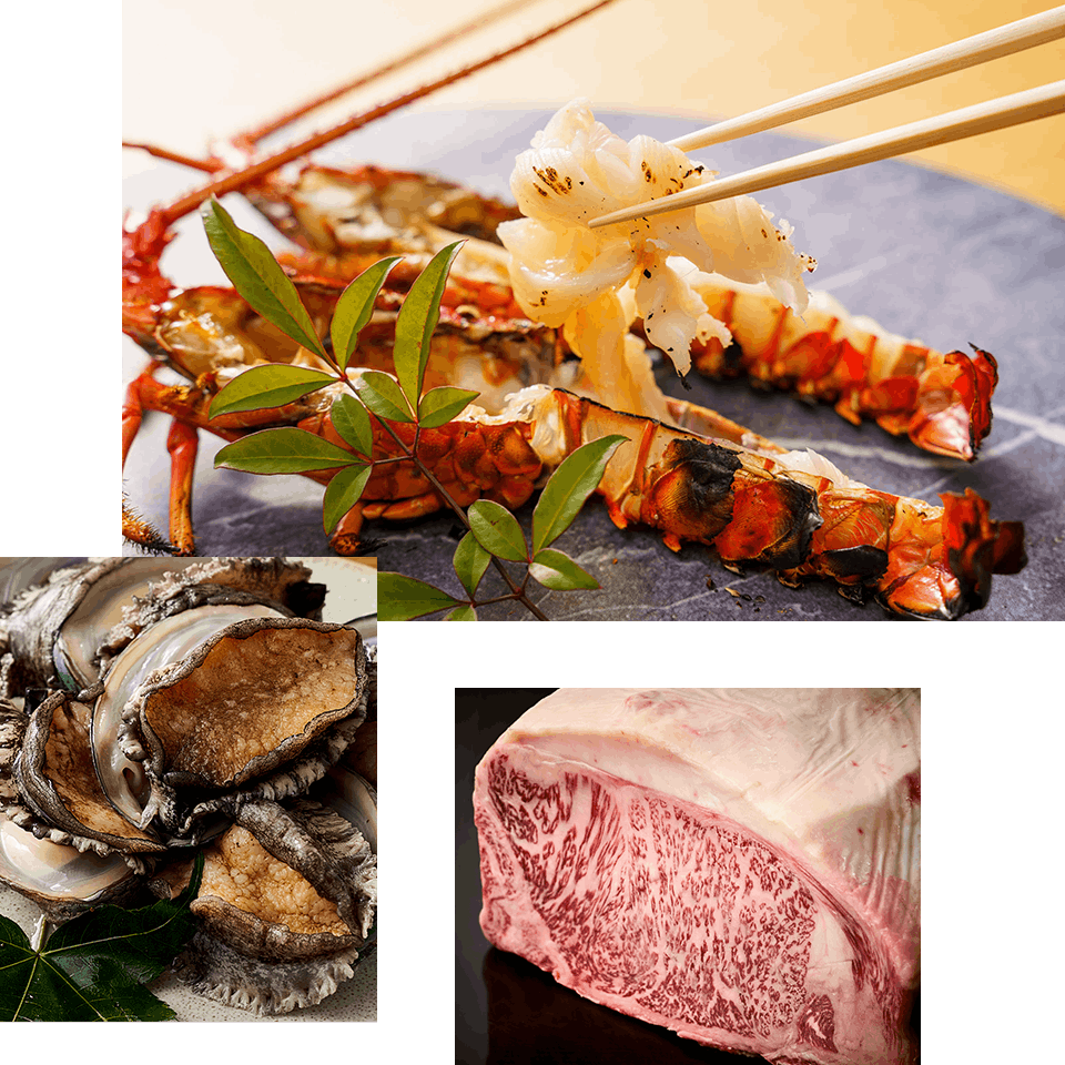 夕食 あわび おいせうしのシャトーブリアン